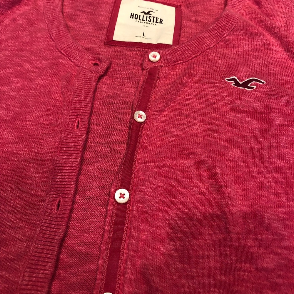 Hollister - pink cardigan - 3/4 sleeve size Large - Picture 5 of 5